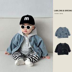 ชุดเด็กชายฤดูใบไม้ผลิ แจ็คเก็ตยีนส์ เสื้อผ้าลำลอง เสื้อผ้าเด็ก ฤดูใบไม้ร่วง ลำลอง ขาบาน ชุดเด็กชาย