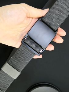 Mens Military Tactical Web Belt Casual Nylon Webbing with Metal Magnetic Buckle-125cm/3.8cmwide