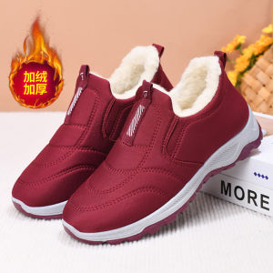 2025 Winter New Velvet Warm Thick Cotton Shoes Womens Shoes Short Sleeves Versatile Womens Boots Couples Mens Shoes