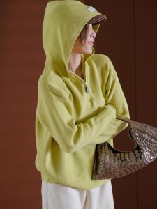 White Windmill Velvet Knitted Hoodie Womens Pullover Sweater Oxygen Vitality Korean Style Autumn Winter Thickened Long Sleeve