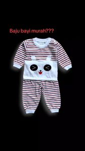 Piyama bayi - pakaian anak perempuan 0-12 bulan (1 baju dan 1 celana) kancing pundak 49KIDS