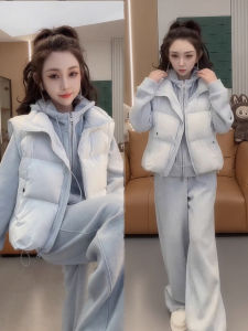 XUECAIQI | Trendy Winter Set Jacket Vest Sweater and Pants