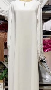 M189 Four Colors Middle Eastern Foreign Trade Women's Muslim Robe Malay Indonesian Dress with Headscarf