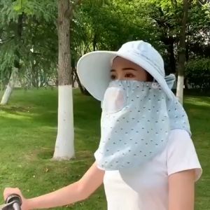 Topi Visor Lipat Wanita Anti UV Lebar / Topi Pantai Cadar / Topi Cadar / Topi Masker SH TP02
