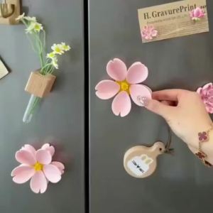 Kẹp Nam Châm Hình Hoa Anh Đào Giữ Đồ Ăn Tươi Ngon Nam Châm Tủ Lạnh Sáng Tạo Quà Tặng Nhỏ Trang Trí