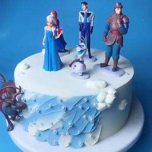 Set of 6Pcs Frozen Princess Elsa Anna Olaf toys princess Birthday cake topper