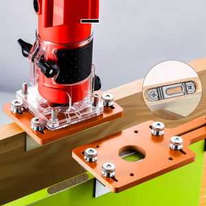 1Pc Wood Router Slotting Locator Tool with Limit 2 in 1 Slotted Base & Fastening Bracket Handheld Edge Trimmer Milling Cutting