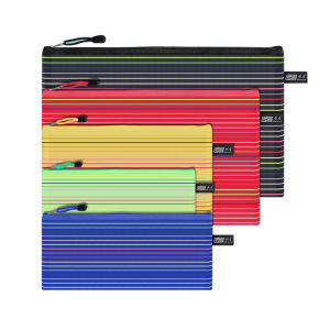 Rainbow Mesh Zipper Pouch Waterproof, ตาข่ายซิปกระเป๋ากันน้ำหลายขนาด สีที่มีสีสันไนลอนน้ำหนักเบาแฟ้มโฟลเดอร์เอกสารกระเป๋าเครื่องสำอางอุปกรณ์เ