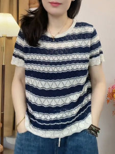 UYFY | Áo thun nữ tay ngắn cổ tròn dáng rộng mùa hè 2025 thời trang đa năng cao cấp Áo thun cổ tròn thường ngày cho mọi loại hình thể