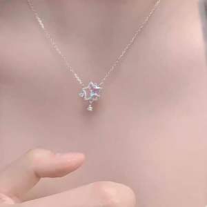 สร้อยเงิน เลเยอร์ดาวคริสตัล 🌟- Twin Star Necklace 06