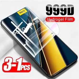 1-3Pcs 9D Curved Hydrogel Soft Film For Xiaomi Poco X6 X7 X5 Pro Screen Protector Not Glass Little X6Pro X7Pro PocoX7 PocoX6 5G