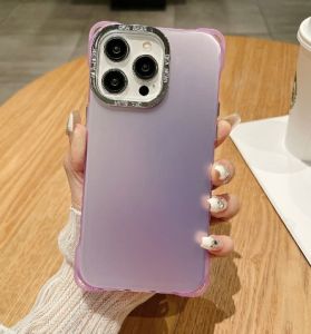 KISSCASE Plating Lens Frame Laser Matte Phone Case For iphone 15 14 13 12 11 Pro Max 15 Plus Four Corner Anti-fall Hard PC All-inclusive Shockproof Back Cover For iphone 15 14 13 12 11
