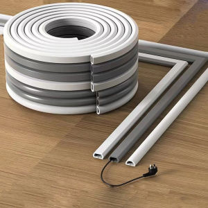 1PC 3M Arc Anti-extrusion Floor Cord Cover Self-Adhesive Power Extension Wiring Duct Cable Protector Home Outdoor Wire Organizer