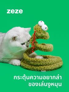 zeze | Interactive Cat Toy Spring Snake Feather Teaser