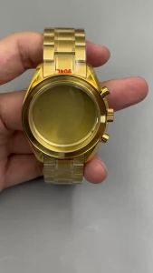 LARIMOKER 39.5mm Mens Quartz Watch Case Sapphire Crystal Equipped with Bezel Stainless Steel Strap Suitable for VK63 Movement