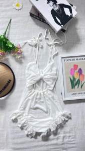 Bodysuit บอดี้สูทกางเกงขาสั้นสายเดี่ยวผูกไหล่ บอดี้สูทใส่ไปทะเล