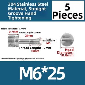 OPPU | Hand-Tightened Slotted Stainless Steel Screw GB839 Anti-Loose