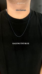 Emrys Necklace TNT BLUE: Kalung Real Titanium Anti Karat Pria Wanita