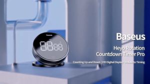 Baseus Heyo Rotation Magnetic Countdown Timer Alarm Clock Stopwatch Kitchen Cooking Timer with LED Digital Display Counter Work Sport Study