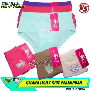 6Pcs Celana Dalam Lidily Anak Perempuan Katun Premium Kartun Karakter-Fashion CD Anaka Cewek M.L.XL