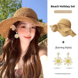 Cgediao | Resort Style Openwork Straw Hat Wide Brim
