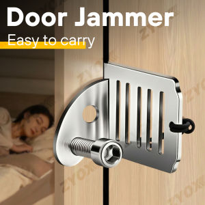 Portable Travel Door Lock Stainless Steel Heavy Duty Door Jammer Security Device for Hotel Home Apartment & Dorm Anti-Theft