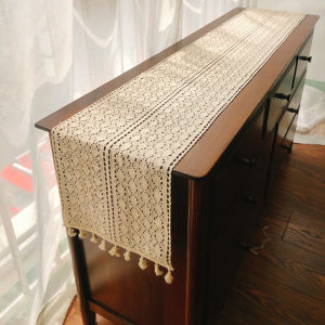 Vintage Country Crochet Lace Table Runner – Multi-Use Cover for Dining Table Coffee Table Tea Table Dresser TV Stand