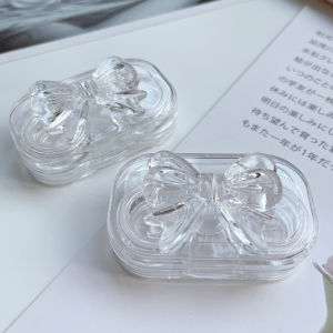 Bean Bag Twist-Free Cover Contact Lens Case Childrens Cute Transparent Integrated Compact Portable Fancy Colored Contact Lenses Case Light