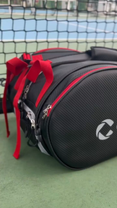 CEEVO Pickleball & Padel Elite Tour Bag - Padded Straps & Shoe Compartment - Black / Ivory / Turquoise
