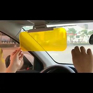 แว่นตาขยายกระจกรถยนต์ป้องกันแสงสะท้อน 2 In 1 Day And Night ม่านบังแดดป้องกันแสงสะท้อนของรถยนต์ติดตั้งง่ายๆ