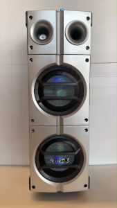 ลำโพงล้อลากอเนกประสงค์ Music D.J. M-7000 มาพร้อมไมค์ลอย 1 ตัว สีดำ สีแดง สีเทาเงิน