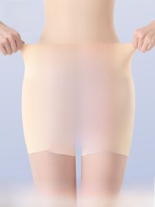 miiow | High Waist Ice Silk Seamless Womens Safety Pants Anti-Light Walking Three-In-One Bottoming Trousers Non-Rolling Edge