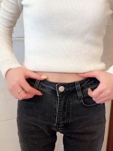 good 999 Korean Fashion Punched Pants Hook Adjustable Waist Buckle Loose Buckle Button DZ-406