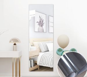 60x200cm HD Tailorable Mirror Wallpaper for Wall KTV Bathroom Background Ceiling Waterproof Funny Modern Colorful Reflective Design Sticker 0.5mm Thickened Wedding Floor Sticker Blue Brown Champagne Pink Golden