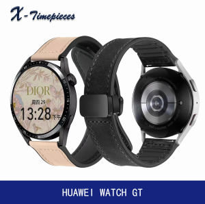 Magnetic Leather Band for Huawei Watch GT5/4/3/2 pro GT runner 41mm 42mm 43mm 46mm Smartwatch Strap for Men&Women Fashion Sport Business Soft