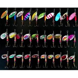 10pcs Feathered Spinner Lure Kit with Box High-Pitched Hook Fishing Baits Lifelike Artificial Lures for Trout Bass