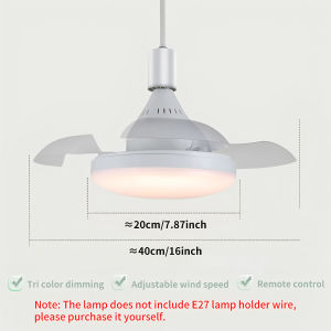 Portable Ceiling Fan with Light Easy To Install E27 Energy-saving Retractable Electric Fan Lighting for Camping Balcony
