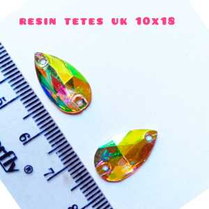 payet diamond kristal resin tetes ukuran 7×12 warna pelangi harga per lusin