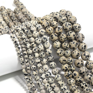 4/6/8/10/12mm Natural Stone Round Beads Dalmatians Jasper Beads Loose Spacer Bead For DIY Jewelry Making Necklace Bracelet