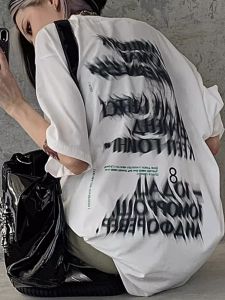 Plus Size High Street American Short Sleeve T-Shirt Women Plus Size Ladies Summer Stylish Retro Half Sleeve Tops Oversize Trendy