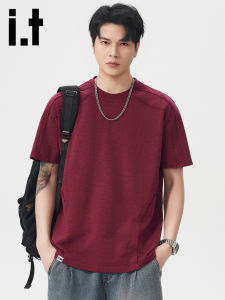 izzue | Structural Shoulder Short Sleeve Casual T-shirt Slim Fit Loose