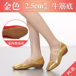 Red Ladies Dance Shoes Soft Bottom Square Dancing Shoes Canvas Flat Heel Womens Dance Shoes Elastic Band Closure Low Heel
