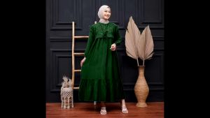 Midi Dress Polo Linen LD 120 Gamis Lebaran 2025 Midi Dress Jumbo