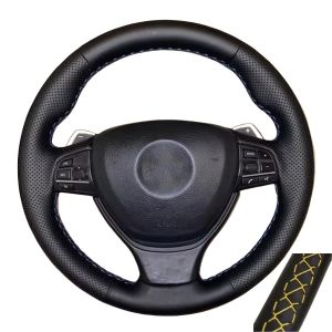 For BMW 5 6 7 Series F10 F07 F06 F12 F13 F01 F02 Auto Braid On The Steering Wheel Cover Car Braiding Covers