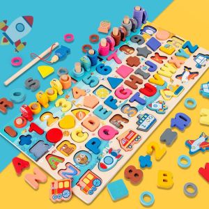 Mainan Puzzle Edukasi Anak Bayi Huruf Angka 6 Tingkat Wooden Education Mainan Anak Anak Murah Berkualitas Import Anak umur 1 2 3 tahun laki laki perempuan