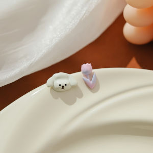 Cute Cartoon Animal Silver Needle Earrings Womens New Style Personality Small Size Combination Bear Pig Animal Ear Jewelry