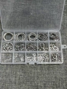 150PCS 8-26mm 304 Stainless Steel Eksternal Circlip Cincin Penahan Bermacam Set