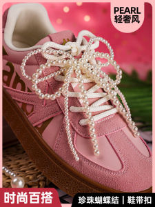 Butterfly Knot Pearl Shoe Buckle: De Xin Style Shoe Accessories