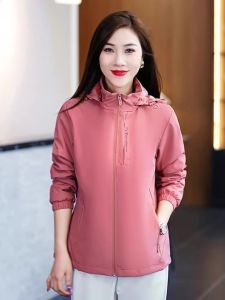 Womens Spring Autumn New Style Breathable Windproof Waterproof Sports Jacket Outdoor Sports Hiking Climbing Fleece Lined Coat