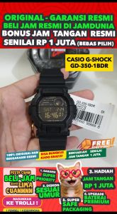 CASIO ORIGINAL - CASIO G-SHOCK - GD-350-1B - New - MEN - Black Yellow - Resin Band - Jam dunia JD18 # Jam Tangan Pria Cowok Anti Air G SHOCK GSHOCK GSHOK SOK DIGITAL Analog + CASIO GD 350 1B GD-350 350 GD350 $ WR2 STR BS7 HT7 D28